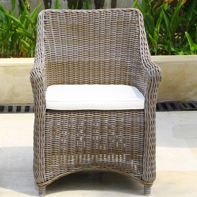 Fauteuil Monaco avec dossier carré en fibre Kubu