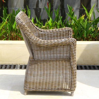 Fauteuil Monaco avec dossier carré en fibre Kubu