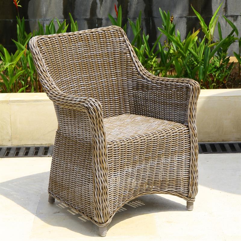 Fauteuil Monaco avec dossier carré en fibre Kubu