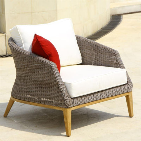 Grace Lounge Set bestehend aus 1-Sitzer Sessel und 2-Sitzer Sofa in Vintage Geflecht inklusive Polster in Nagata