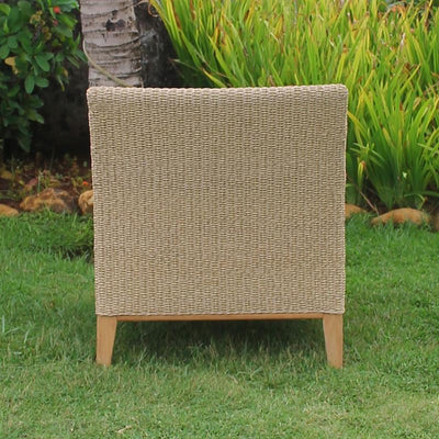 Fauteuil Stokeham 1 place 74 x 91 x 86 cm en osier avec pieds en teck