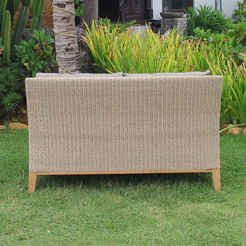 Stokeham 2-seater sofa 137.5 x 91 x 86 cm wickerwork with teak legs