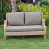 Stokeham 2-seater sofa 137.5 x 91 x 86 cm wickerwork with teak legs