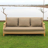Stokeham 3-seater sofa 200.5 x 91 x 86 cm wickerwork with teak legs