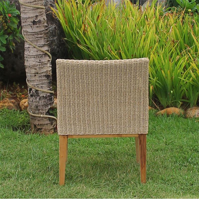 Fauteuil Stokeham 58 x 64 x 82 cm en osier avec pieds en teck
