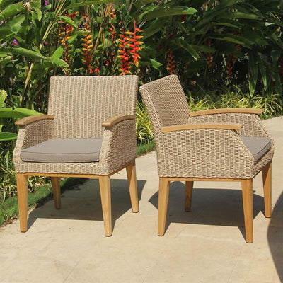 Fauteuil Stokeham 58 x 64 x 82 cm en osier avec pieds en teck