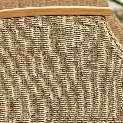 Canapé 3 places Stokeham 200,5 x 91 x 86 cm en osier avec pieds en teck