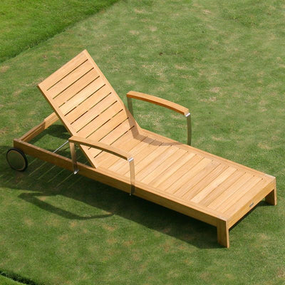 Nivelle Lounger Armrest Pair - Certified Teak GRADE A + Stainless Steel Fittings