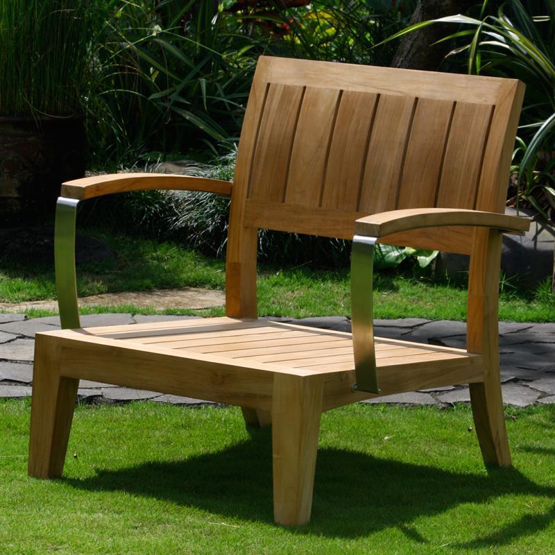 Nivelle 1-seater module 77 x 83 x 83 cm - Certified Teak GRADE A + stainless steel fittings