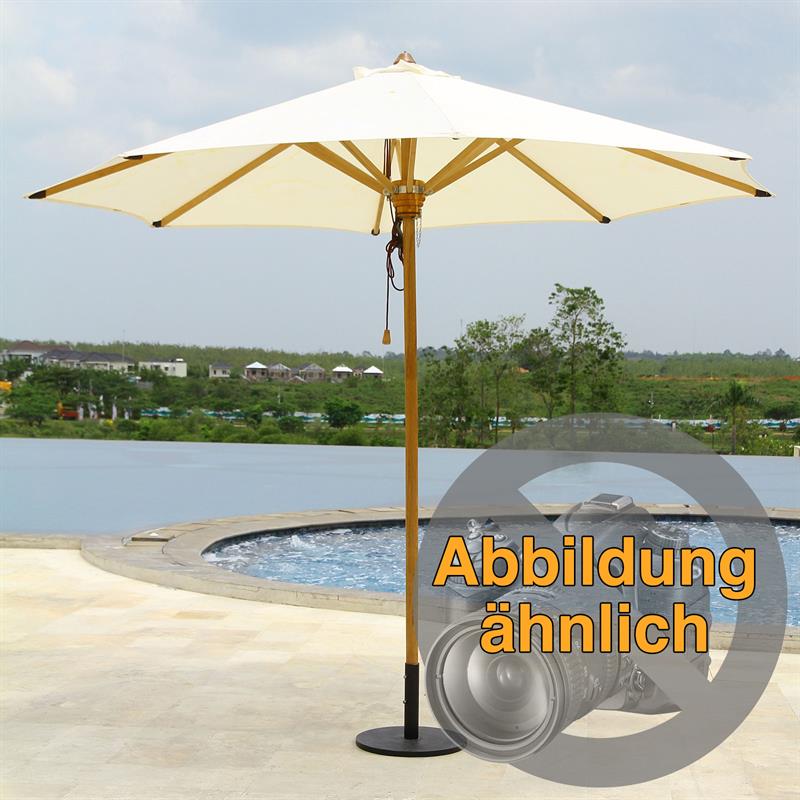 Parasol Ocean Deluxe 300cm round Nagata Teak with stainless steel fittings and triple pulley