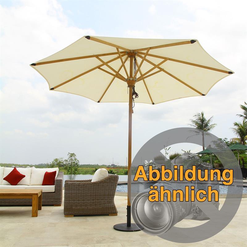 Parasol Ocean Deluxe 250x250 cm Nagata Teak with stainless steel fittings and triple pulley