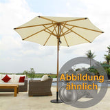 Parasol Ocean Deluxe 250x250 cm Nagata Teak with stainless steel fittings and triple pulley