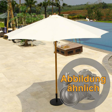 Sonnenschirm Ocean Deluxe 250x250 cm Nagata Teak mit Edelstahlbeschlägen und 3fach-Flaschenzug