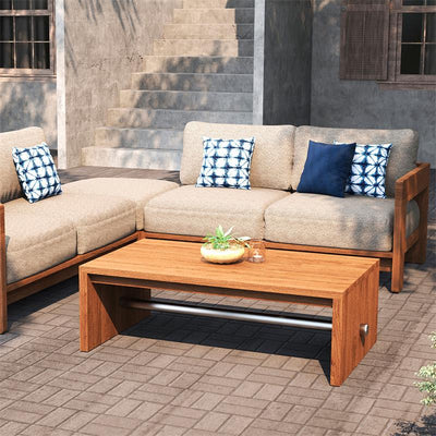 Pouf/tabouret Rae Sofa 75 x 75 x 39 cm - Teck recyclé