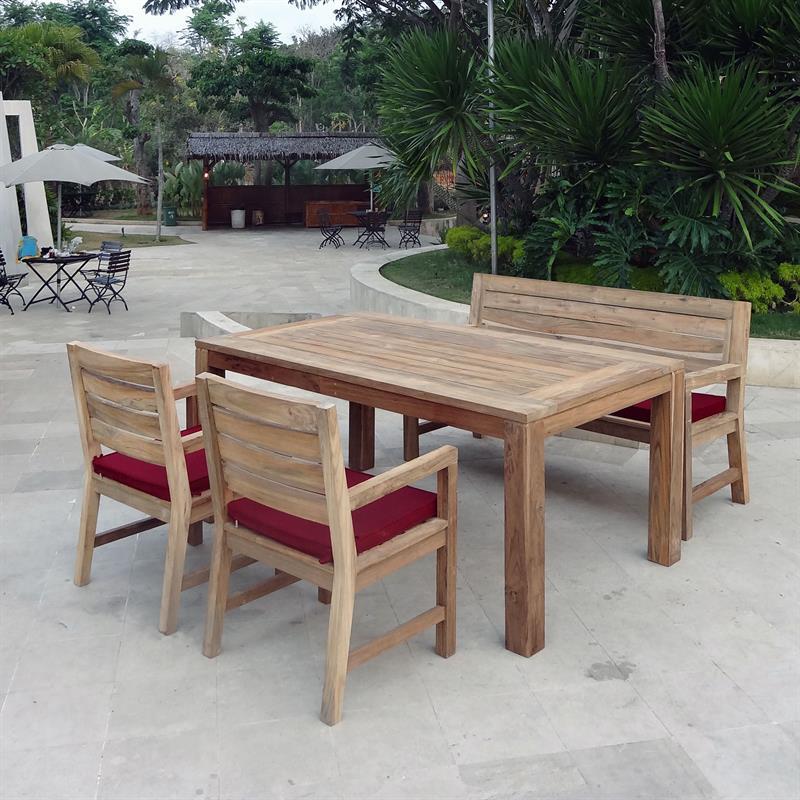 Banc Dusun sans accoudoirs 154 cm en teck recyclé