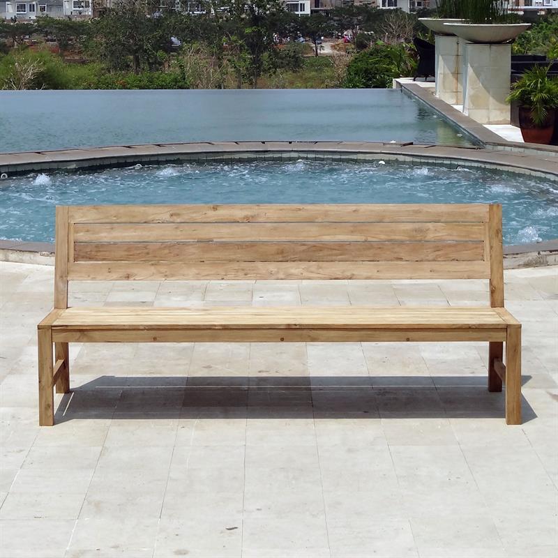 Banc Dusun 212 cm sans accoudoirs en teck recyclé