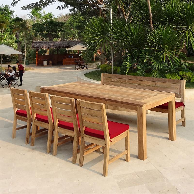 Banc Dusun 212 cm sans accoudoirs en teck recyclé