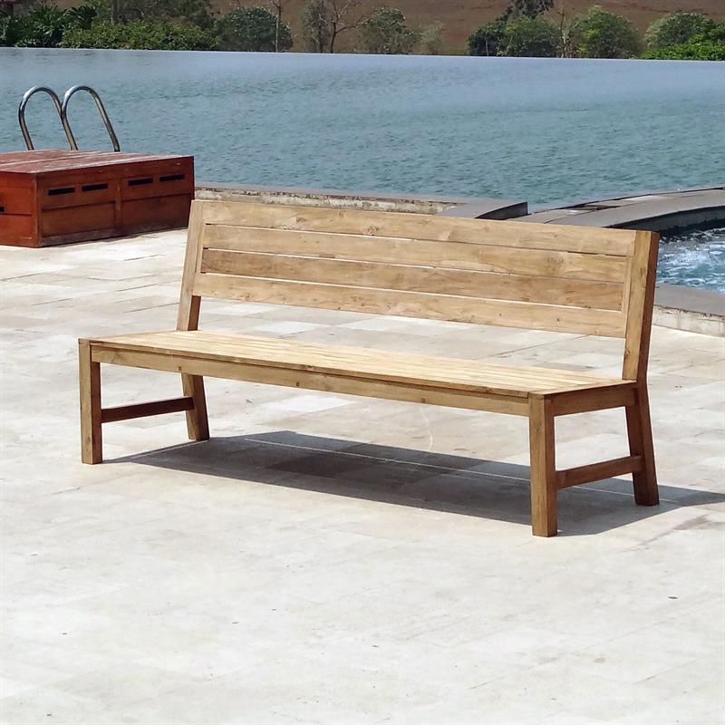 Banc Dusun 212 cm sans accoudoirs en teck recyclé