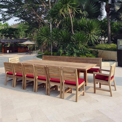Banc Dusun 300 cm sans accoudoirs en teck recyclé