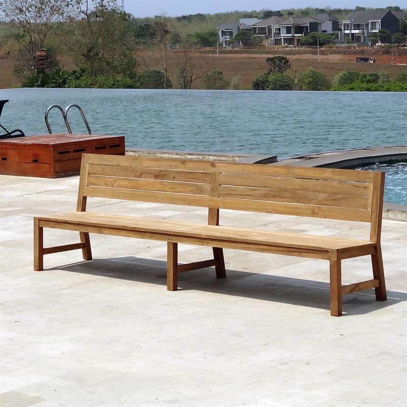 Banc Dusun 300 cm sans accoudoirs en teck recyclé