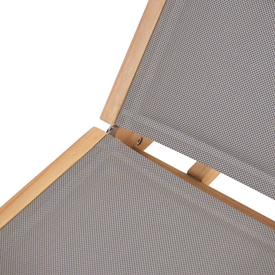 Rivera Liege flach DELUXE - gepolstert - Teak GRADE A + Batyline + Edelstahlbeschläge