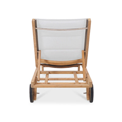 Rivera Liege flach DELUXE - gepolstert - Teak GRADE A + Batyline + Edelstahlbeschläge