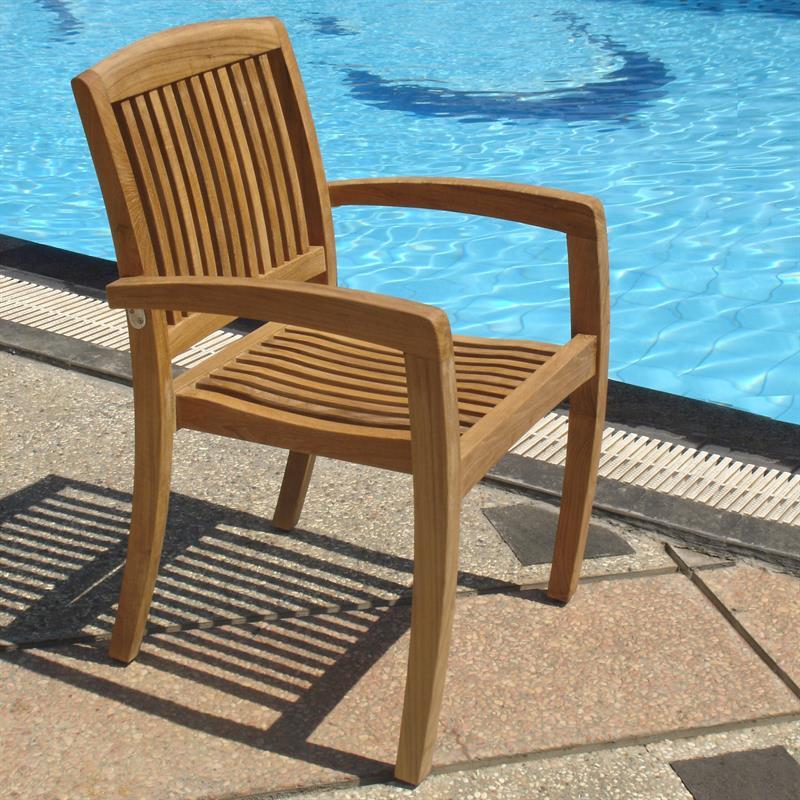 Chaise empilable Comforteck - teck certifié GRADE A