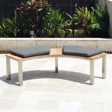 Signature bench without backrest 176 x 65.5 x 45cm - Certified Teak Grade with stainless steel frame