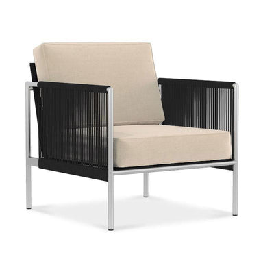 Snix Sofa/Armchair 1 Seater 75x78.5x74.5cm - stainless steel, Batyline and Rope material