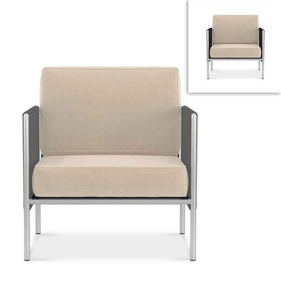 Snix Sofa/Armchair 1 Seater 75x78.5x74.5cm - stainless steel, Batyline and Rope material