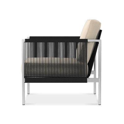 Snix Sofa/Armchair 1 Seater 75x78.5x74.5cm - stainless steel, Batyline and Rope material