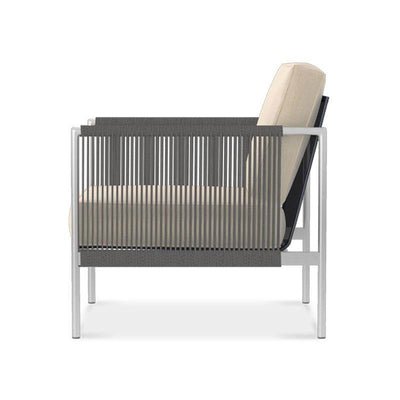 Snix Sofa/Armchair 1 Seater 75x78.5x74.5cm - stainless steel, Batyline and Rope material