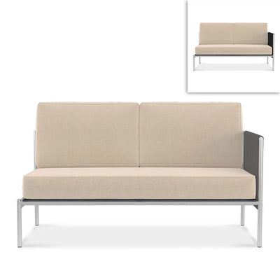 Canapé Snix Lounge 2 places gauche 139,5 x 78,5 x 74,5 cm - inox, Batyline et corde
