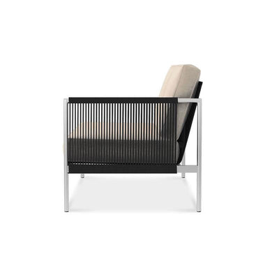 Canapé Snix Lounge 2 places gauche 139,5 x 78,5 x 74,5 cm - inox, Batyline et corde