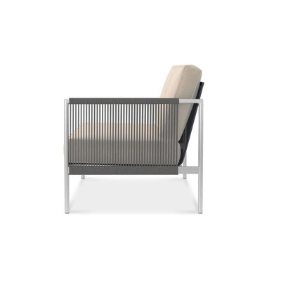 Canapé Snix Lounge 2 places gauche 139,5 x 78,5 x 74,5 cm - inox, Batyline et corde