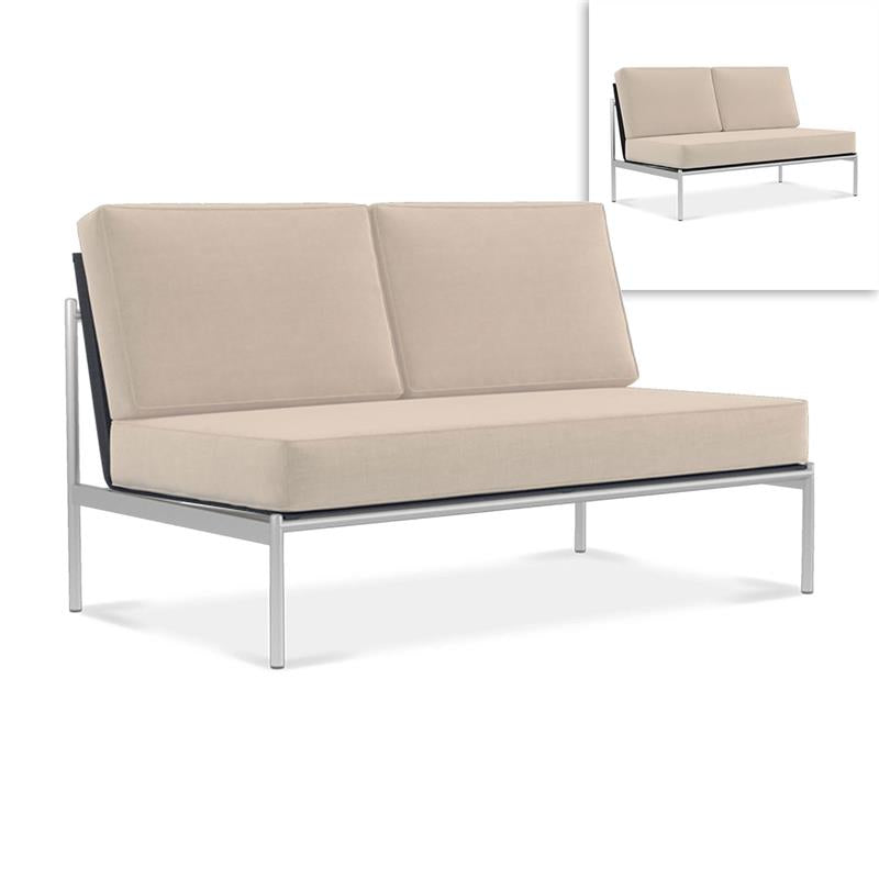 Module intermédiaire Snix Lounge 2 places 136 x 78,5 x 74,5 cm - acier inoxydable, Batyline et corde