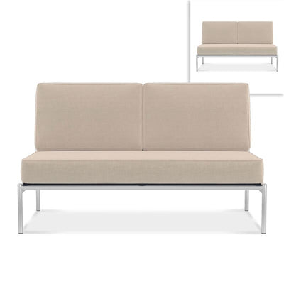 Module intermédiaire Snix Lounge 2 places 136 x 78,5 x 74,5 cm - acier inoxydable, Batyline et corde