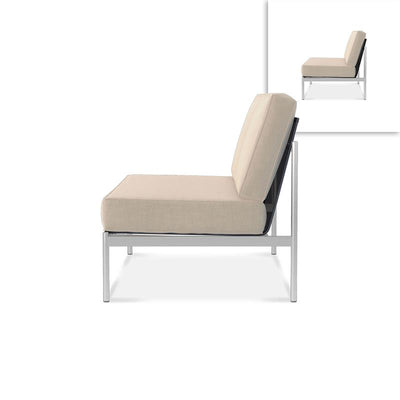 Module intermédiaire Snix Lounge 2 places 136 x 78,5 x 74,5 cm - acier inoxydable, Batyline et corde