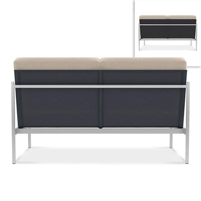 Module intermédiaire Snix Lounge 2 places 136 x 78,5 x 74,5 cm - acier inoxydable, Batyline et corde