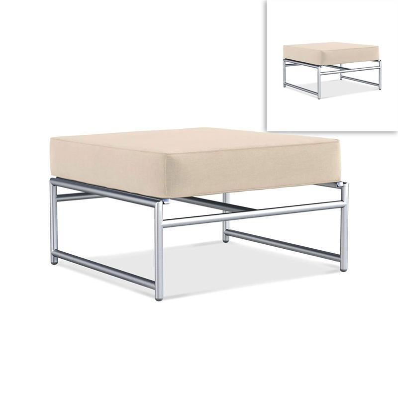 Tabouret Snix Lounge Ottoman 77,5 x 70 x 29 cm - Acier inoxydable, Batyline et corde