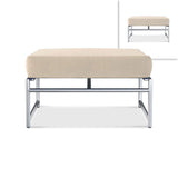 Snix Lounge Ottomane / Hocker  77,5x70x29cm -  rostfreier Edelstahl, Batyline und Rope-Material