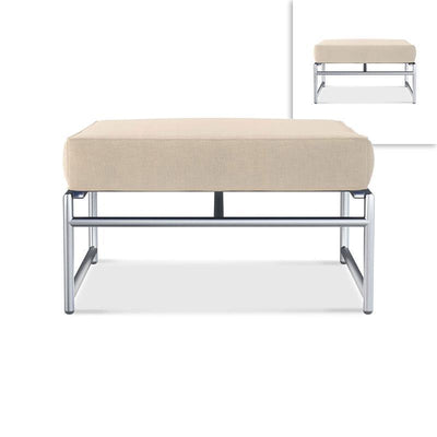 Tabouret Snix Lounge Ottoman 77,5 x 70 x 29 cm - Acier inoxydable, Batyline et corde