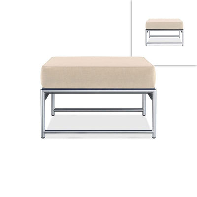 Tabouret Snix Lounge Ottoman 77,5 x 70 x 29 cm - Acier inoxydable, Batyline et corde
