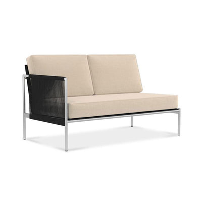 Canapé Snix Lounge 2 places droit 139,5 x 78,5 x 74,5 cm - inox, Batyline et corde