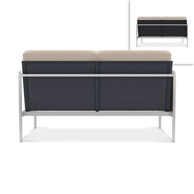 Canapé Snix Lounge 2 places droit 139,5 x 78,5 x 74,5 cm - inox, Batyline et corde