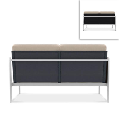 Canapé Snix Lounge 2 places droit 139,5 x 78,5 x 74,5 cm - inox, Batyline et corde