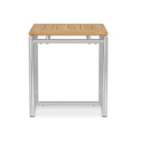 Snix Beistelltisch  45 x 45 x 50 cm - rostfreier Edelstahl + Zertifiziertes Teak GRADE A