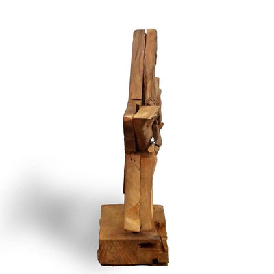 Teakholzstern auf Gestell - ca. 28 cm hoch