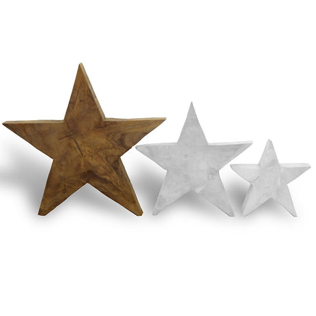 Étoile en teck grande - env. 40 cm de haut