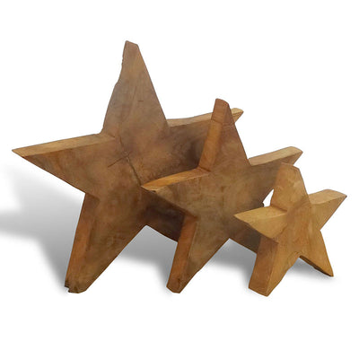 Teakholzstern klein - ca. 20 cm hoch